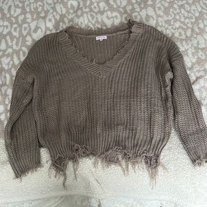 Pink Lily fringe sweater